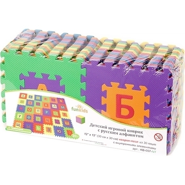 Коврик-пазл 12" Funkids Алфавит-1 с русским алфавитом — как выглядит в жизни