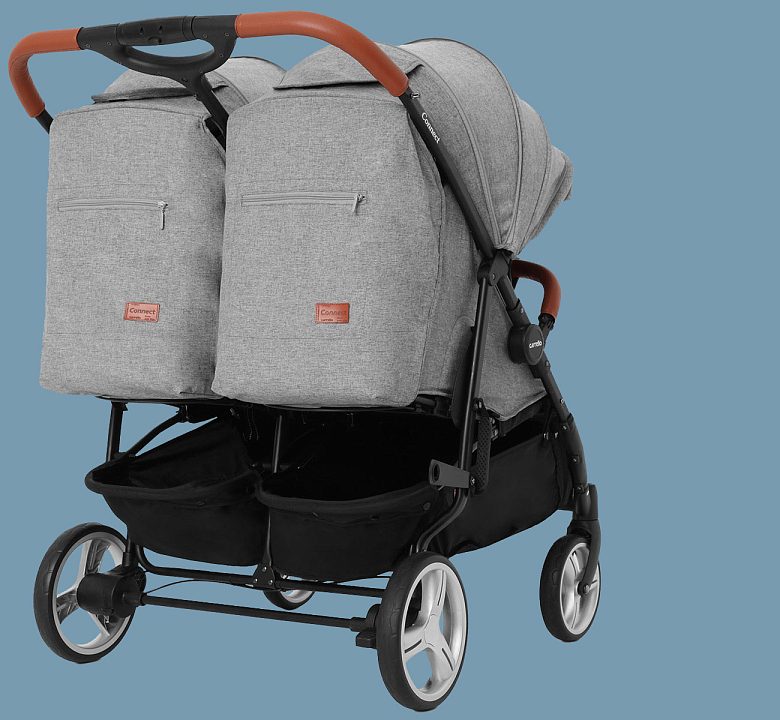 Детская прогулочная коляска для двойни Carrello Connect CRL-5502/1 с переноской — как выглядит в жизни