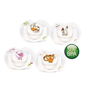 Силиконовaя пустышкa Philips Avent Животный Мир 0-6 мес., 86128, SCF172/20, 2 штуки
