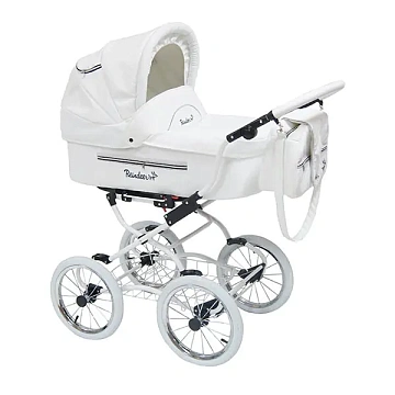 Детская коляска Reindeer Prestige Lily 2 в 1, эко-кожа, люлька+автокресло