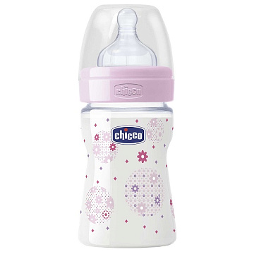 Бутылочка Chicco Well-Being Boy / Girl Чико Велл-Биинг Бой / Герл 150 мл, 0 мес.+, сил. соска, РР