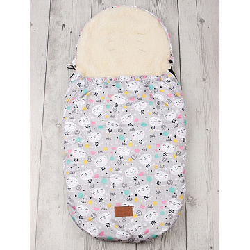 Универсальный меховой конверт AmaroBaby Little Traveller Котики 145х45 см