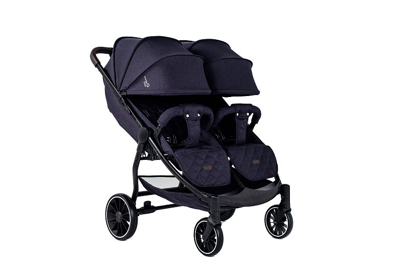 Детская прогулочная коляска для двойни Bubago Model Q Duo — как выглядит в жизни