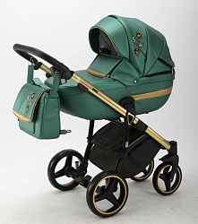 Детская коляска Adamex Cortina Deluxe Special Edition 2 в 1 на золотой раме Детская коляска Adamex Cortina Deluxe Special Edition 2 в 1 на золотой раме