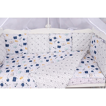 Комплект белья в кроватку WB AmaroBaby Baby Boom Космос, 3 предмета
