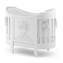 Детская кроватка Italbaby Love Oval с матрасом и комплектом белья из 4 предметов Детская кроватка Italbaby Love Oval с матрасом и комплектом белья из 4 предметов