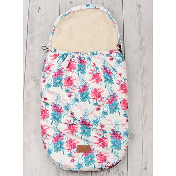 Универсальный меховой конверт AmaroBaby Little Traveller Цветы 145х45 см