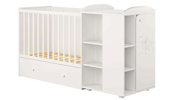 Детская кроватка-трансформер Polini Kids French 800 Teddy с ящиком