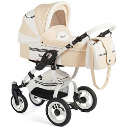 Детская коляска Reindeer City Lily 2 в 1, эко-кожа, люлька+автокресло Детская коляска Reindeer City Lily 2 в 1, эко-кожа, люлька+автокресло