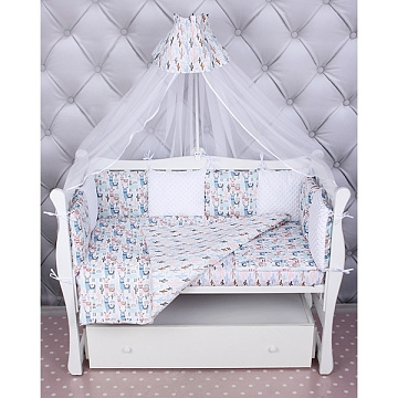 Бортик WB в кроватку AmaroBaby Ламы, 12 подушек