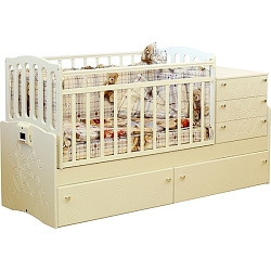 Детская автоматическая кровать-трансформер Daka Baby Укачай-ка 05 с механизмом и рисунком Детская автоматическая кровать-трансформер Daka Baby Укачай-ка 05 с механизмом и рисунком