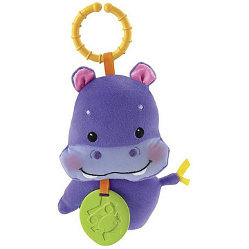 FP R9678 Мягкая успокаивающая погремушка-прорезыватель Fisher Price Бегемотик