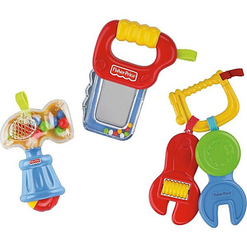 FP V6963 Набор погремушек Fisher Price Блестящие основы - Веселый ремонт